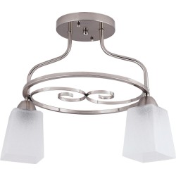 Lampi interior, Lustra Cristina Crom Satin+Alb 2xE27 60W     -1, dioda.ro