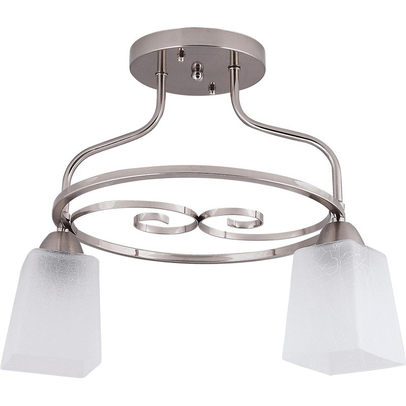 Lustra Cristina Crom Satin+Alb 2xE27 60W Lampi interior, Lustra Cristina Crom Satin+Alb 2xE27 60W -1, dioda.ro