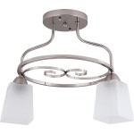 Lustra Cristina Crom Satin+Alb 2xE27 60W Lampi interior, Lustra Cristina Crom Satin+Alb 2xE27 60W -1, dioda.ro