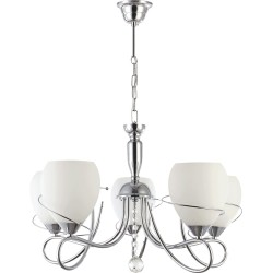 Lampi interior, Lustra Maky Crom+Alb 5xE27 60W      -1, dioda.ro