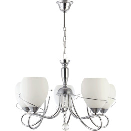 Lampi interior, Lustra Maky Crom+Alb 5xE27 60W      -1, dioda.ro