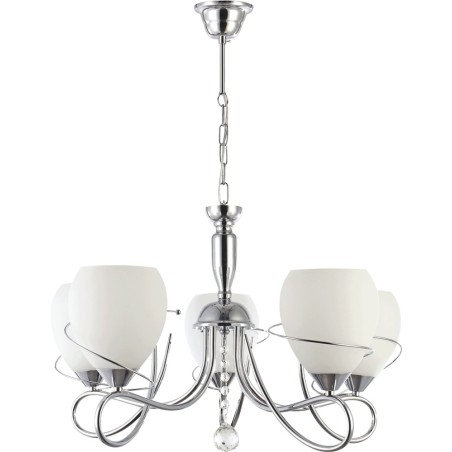 Lampi interior, Lustra Maky Crom+Alb 5xE27 60W -1, dioda.ro