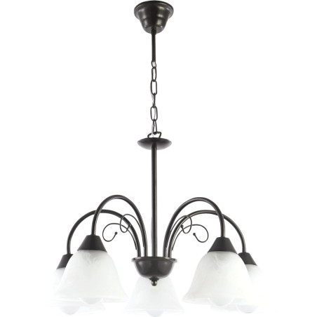 Lampi interior, Lustra Olga Negru+Alb 5xE27 60W      -1, dioda.ro