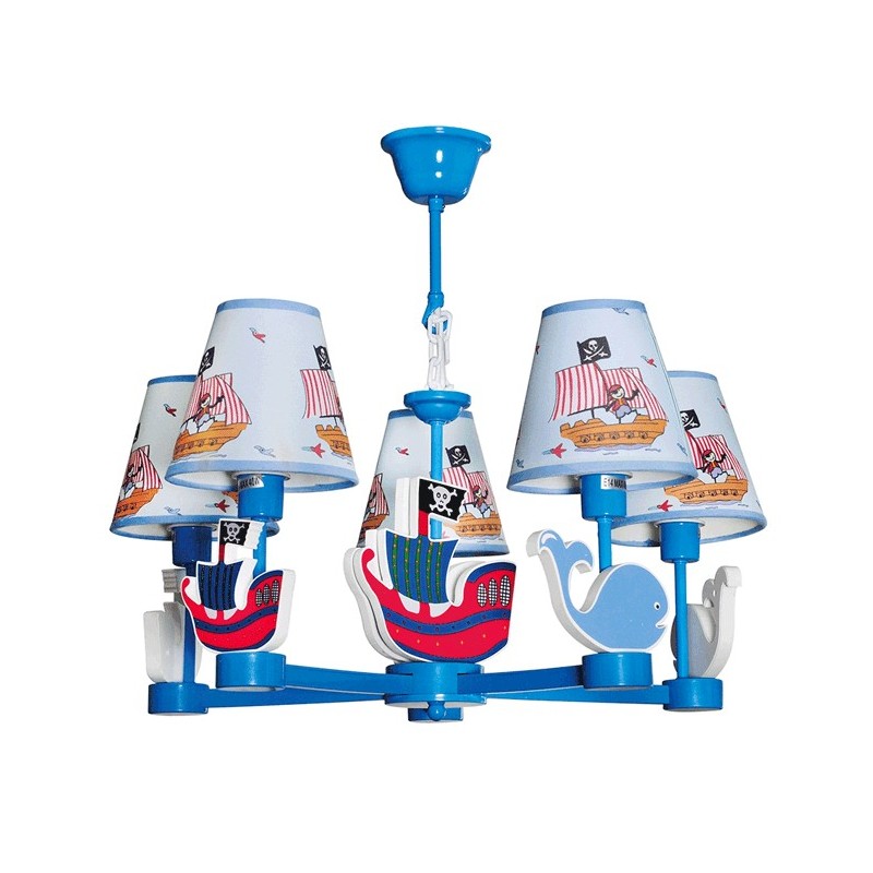 Lustra Pirate Multicolor 5xE14 40W Lampi interior, Lustra Pirate Multicolor 5xE14 40W -1, dioda.ro