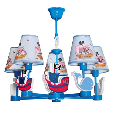 Lampi interior, Lustra Pirate Multicolor 5xE14 40W      -1, dioda.ro