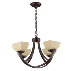 Lampi interior, Lustra Quadra Ananas+Wenge 4xE27 60W -1, dioda.ro