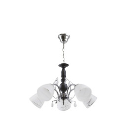 Lampi interior, Lustra Memphis Alb+Crom+Wenge 5xE27 60W      -1, dioda.ro