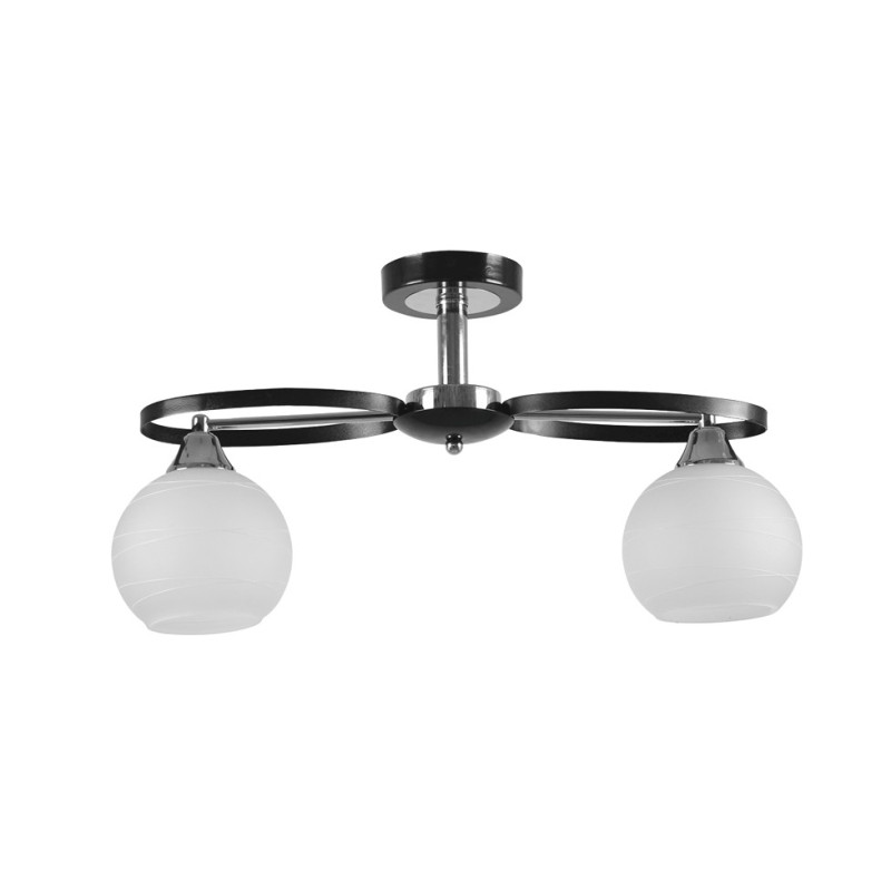 Lustra Moonlight Crom+Negru+Alb 2xE27 60W Lampi interior, Lustra Moonlight Crom+Negru+Alb 2xE27 60W -1, dioda.ro