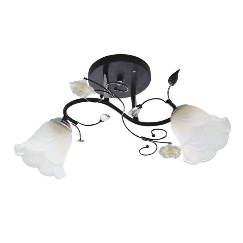 Lustra Lady Crom+Negru+Alb 2xE14 60W Lampi interior, Lustra Lady Crom+Negru+Alb 2xE14 60W -1, dioda.ro