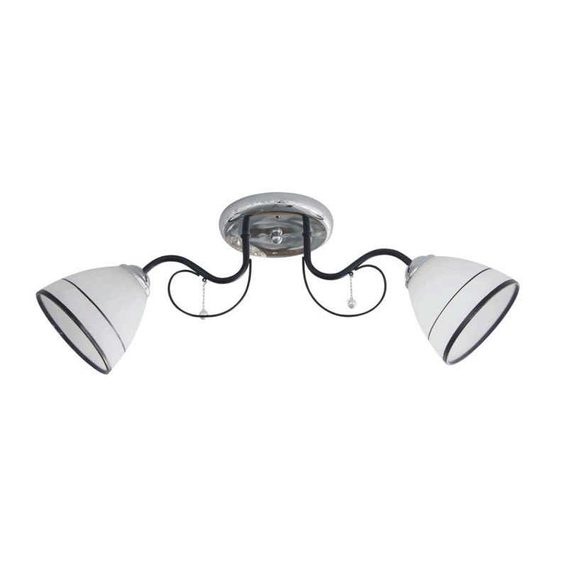 Lampi interior, Lustra Clover Crom+Negru+Alb 2xE27 60W -1, dioda.ro