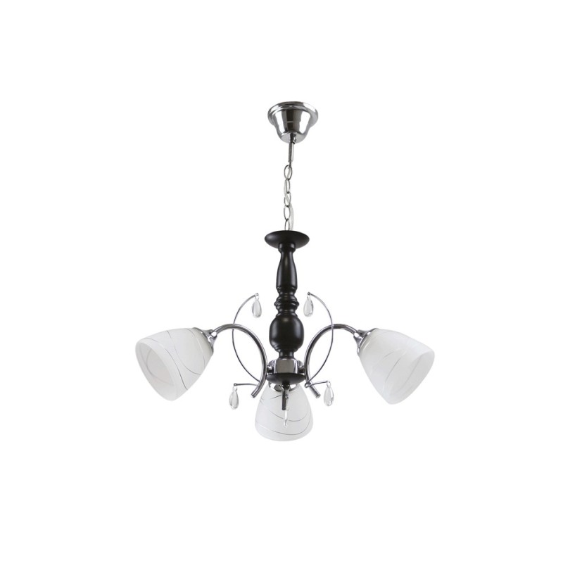 Lampi interior, Lustra Memphis Alb+Crom+Wenge 3xE27 60W      -1, dioda.ro