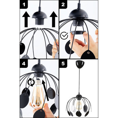 Lampi interior, Pendul Peri Drip Roz 1XE27 60W 70cm  -5, dioda.ro