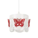 Lampi interior, Pendul Butterflies Rosu 1xE27 60W -2, dioda.ro