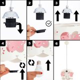 Lampi interior, Pendul Butterflies Rosu 1xE27 60W -3, dioda.ro
