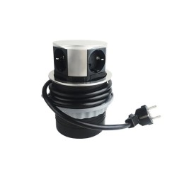 Prelungitoare, Priza blat incorporabila , Prelungitor, 4 prize Schuko, 1.5m, vertical, alb -1, dioda.ro