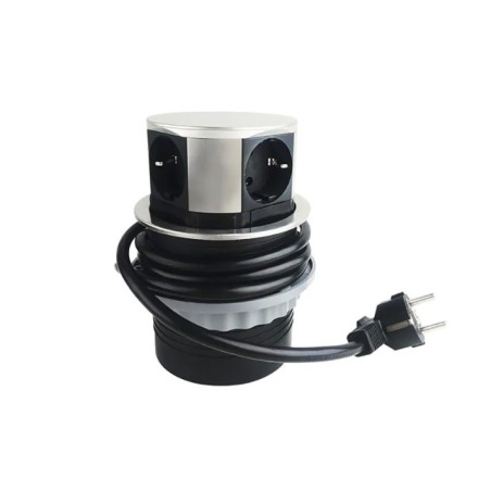 Prelungitoare, Priza blat incorporabila , Prelungitor, 4 prize Schuko, 1.5m, vertical, alb -1, dioda.ro