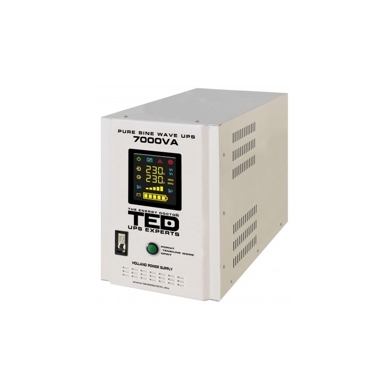Resigilat UPS pentru centrala TED Electric 7000VA / 5000W Runtime extins utilizeaza 4 acumulatori (neinclusi) UPS centrale termice, UPS pentru centrala TED Electric 7000VA / 5000W Runtime extins utilizeaza 4 acumulatori (ne -4, dioda.ro