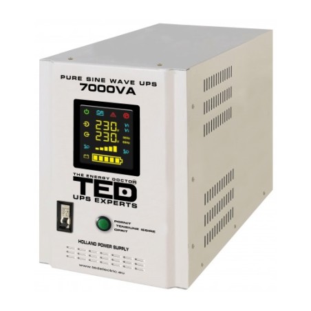 UPS centrale termice, UPS pentru centrala TED Electric 7000VA / 5000W Runtime extins utilizeaza 4 acumulatori (ne -4, dioda.ro