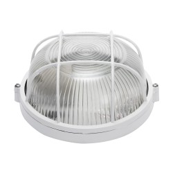 Corpuri de iluminat tehnice, Lampa BAT Grila Rotunda E27 60W Alb -1, dioda.ro