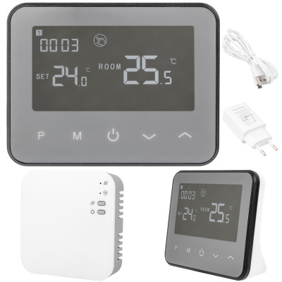 Electrice, Termostat ambient centrala termica / incalzire in pardoseala COMFORT WT-20 radio WIFI Compatibil Googl -30, dioda.ro