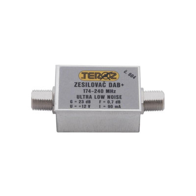 Amplificatoare Splittere Filtre TV, Amplificator antenă Teroz 604X, zgomot redus, DAB, G23dB, F0,7dB, U 120dBμV -1, dioda.ro