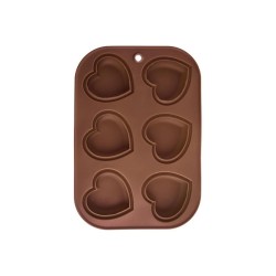 Matrite de copt, Forma de copt ORION Muffins Heart 6 silicon maro -1, dioda.ro