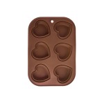 Matrite de copt, Forma de copt ORION Muffins Heart 6 silicon maro -1, dioda.ro