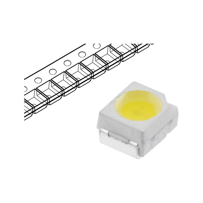 LED-uri, LED SMD 3528,PLCC2 alb cald 2100-3000mcd 120° 20mA 2,8÷3,4V OF-SMD3528WW -1, dioda.ro