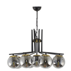 Interior, LustrÄ Ozlem 7XE27, negru auriu, Oktay -1, dioda.ro