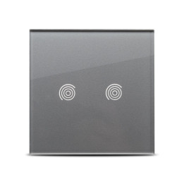 Pulsar-SMART HOME, Panou gri simplu 2T sticla, aparataj touch PULSAR NS -1, dioda.ro