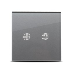 Pulsar-SMART HOME, Panou gri simplu 2T sticla, aparataj touch PULSAR NS -1, dioda.ro