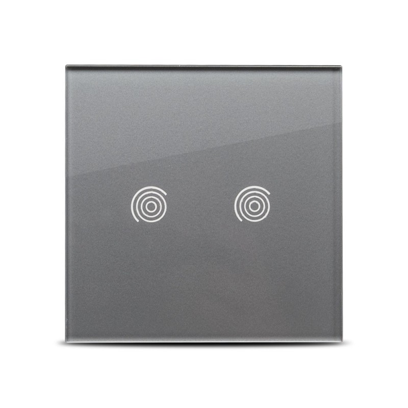 Panou gri simplu 2T sticla, aparataj touch PULSAR NS Pulsar-SMART HOME, Panou gri simplu 2T sticla, aparataj touch PULSAR NS -1, dioda.ro