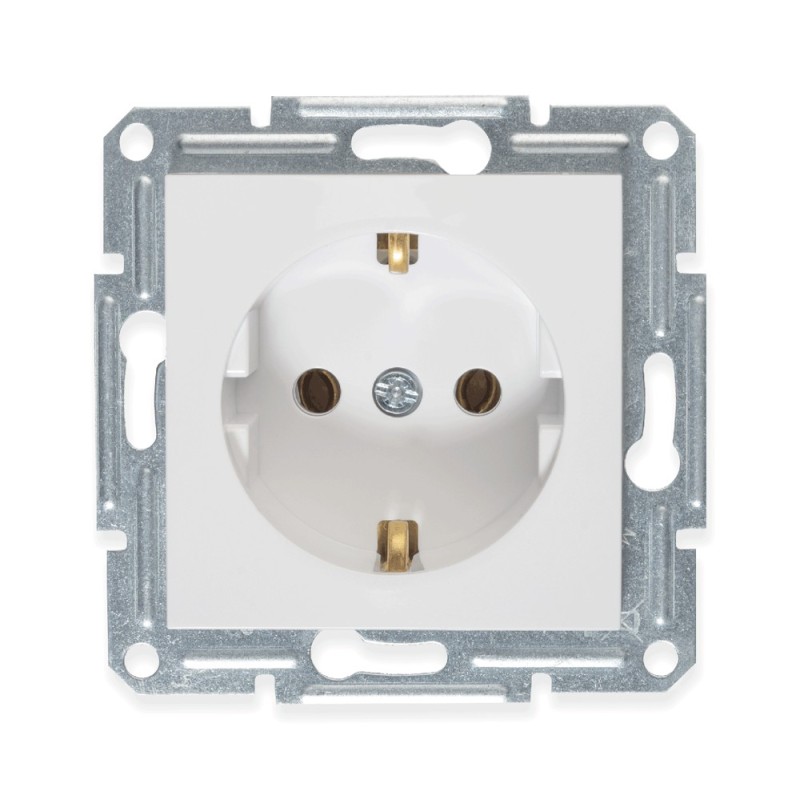 Materiale Instalatii Electrice, Asfora Mecanism Priza Schucko 16A Alb, EPH2970121 -2, dioda.ro
