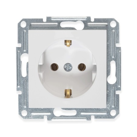 Materiale Instalatii Electrice, Asfora Mecanism Priza Schucko 16A Alb, EPH2970121 -2, dioda.ro