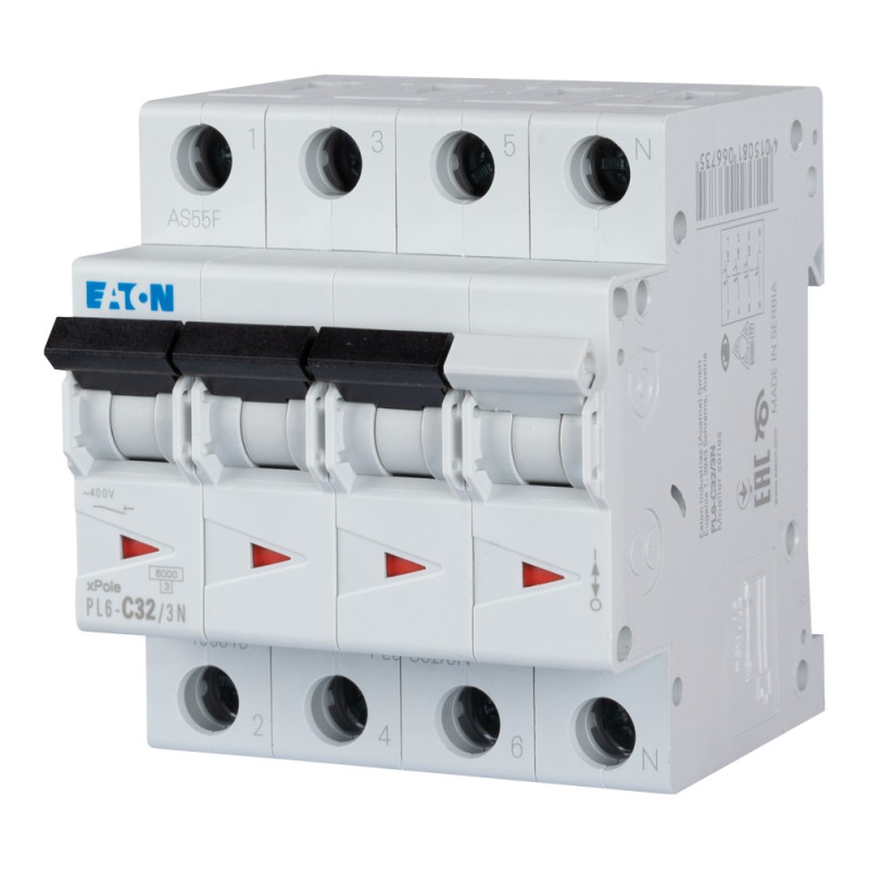 Intrerupator Automat 32A 3P+N C 6KA Intrerupatoare automate modulare, Intrerupator Automat 32A 3P+N C 6KA -1, dioda.ro