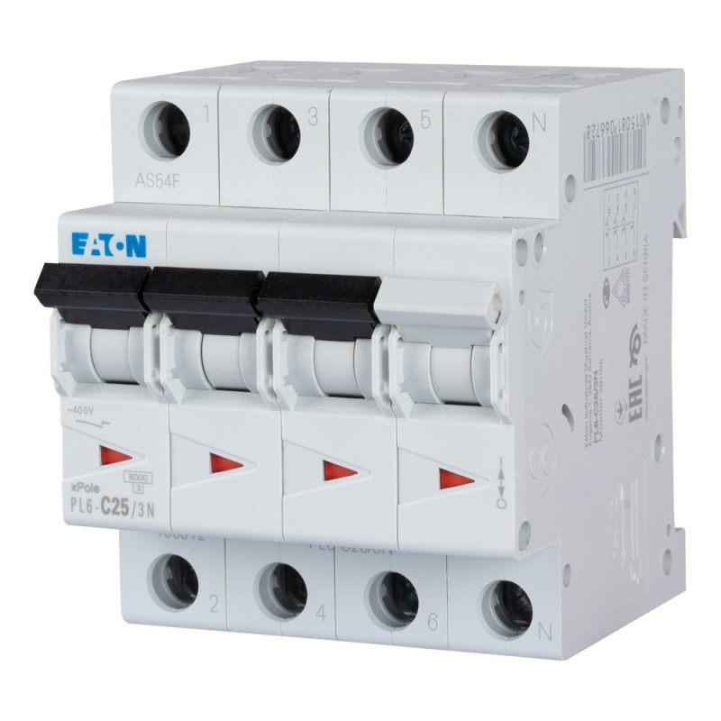 Intrerupatoare automate modulare, Intrerupator Automat 25A 3P+N C 6KA -1, dioda.ro