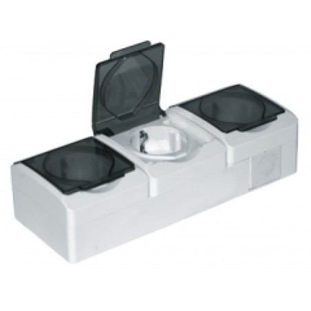 Aparataj doza rotunda, Priza Tripla CP Capac Ceramica IP55 -2, dioda.ro