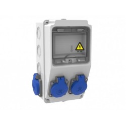 Organizare santier, Tablou Sigurante 2P (1x16A) + 2P (1x16A) 220V IP44 -1, dioda.ro