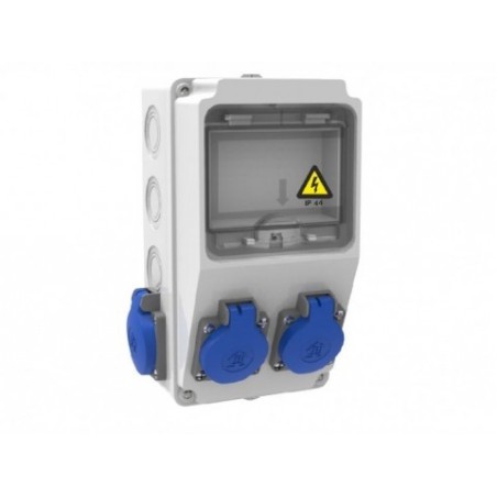 Organizare santier, Tablou Sigurante 2P (1x16A) + 2P (1x16A) 220V IP44 -1, dioda.ro