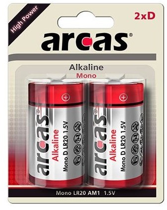 Baterie arcas high power d r20 1,5v alcalina set 2 buc.