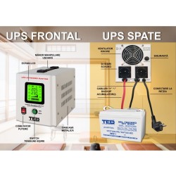 UPS centrale termice, UPS centrala terminca 550VA / 300W Runtime Extins TED Electric -6, dioda.ro