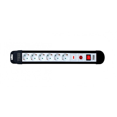 Prelungitoare, Prelungitor cu protectie 3 metri 6 prize schuko cu reset & led & switch cablu 3x1,5mm TED000927 -2, dioda.ro
