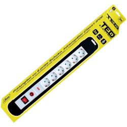 Prelungitoare, Prelungitor cu protectie 3 metri 6 prize schuko cu reset & led & switch cablu 3x1,5mm TED000927 -6, dioda.ro