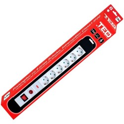 Prelungitoare, Prelungitor cu protectie 1,5 metri 6 prize schuko cu reset & led & switch cablu 3x1,5mm TED000910 -2, dioda.ro