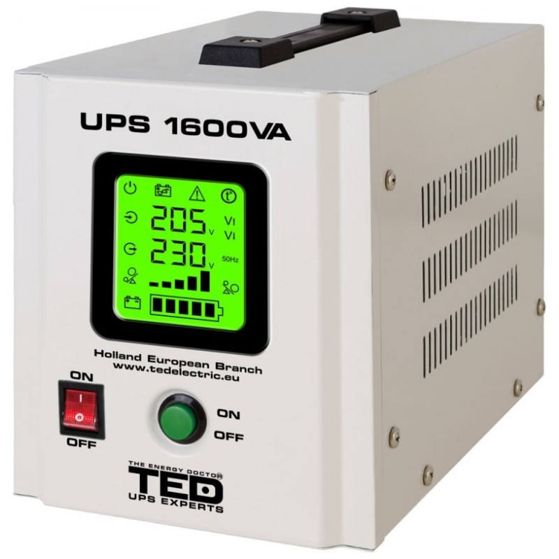 UPS centrale termice, UPS centrala terminca 1600VA / 1050W Runtime Extins TED Electric -2, dioda.ro