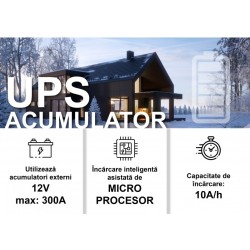 UPS centrale termice, UPS centrala terminca 1600VA / 1050W Runtime Extins TED Electric -12, dioda.ro