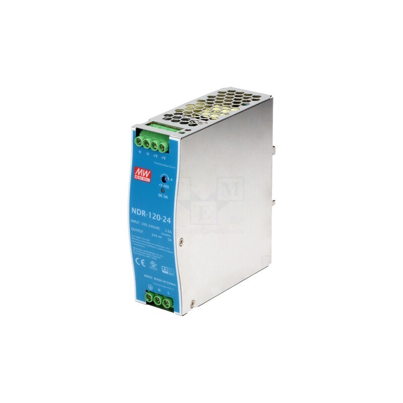 Surse de alimentare montare pe sina DIN, Alimentator: pulsatoriu slim 120W 24VDC 5A 90÷264VAC 600g -1, dioda.ro