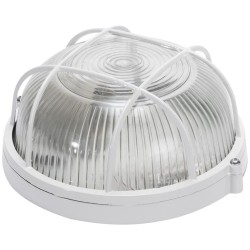 Corpuri de iluminat tehnice, Lampa BAT Grila Rotunda E27 60W Alb -2, dioda.ro