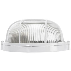 Corpuri de iluminat tehnice, Lampa BAT Grila Rotunda E27 60W Alb -3, dioda.ro
