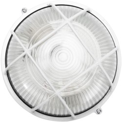 Corpuri de iluminat tehnice, Lampa BAT Grila Rotunda E27 60W Alb -4, dioda.ro